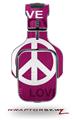 Love and Peace Hot Pink Decal Style Skin (fits Tritton AX Pro Gaming Headphones - HEADPHONES NOT INCLUDED) 