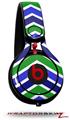 Skin Decal Wrap works with Beats Mixr Headphones Zig Zag Blue Green Skin Only (HEADPHONES NOT INCLUDED)