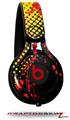 Skin Decal Wrap works with Beats Mixr Headphones Halftone Splatter Yellow Red Skin Only (HEADPHONES NOT INCLUDED)