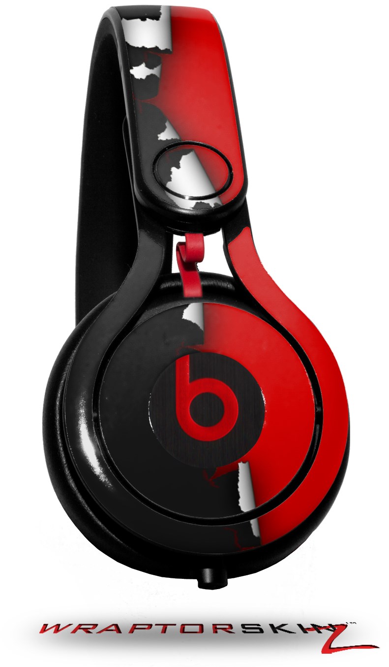 Beats Mixr Skins for Beats by Dr. Dre Ripped Colors Black Red | WraptorSkinz