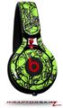 Skin Decal Wrap works with Beats Mixr Headphones Scattered Skulls Neon Green Skin Only (HEADPHONES NOT INCLUDED)