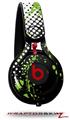Skin Decal Wrap works with Beats Mixr Headphones Halftone Splatter Green White Skin Only (HEADPHONES NOT INCLUDED)