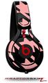 Skin Decal Wrap works with Beats Mixr Headphones Houndstooth Pink on Black Skin Only (HEADPHONES NOT INCLUDED)