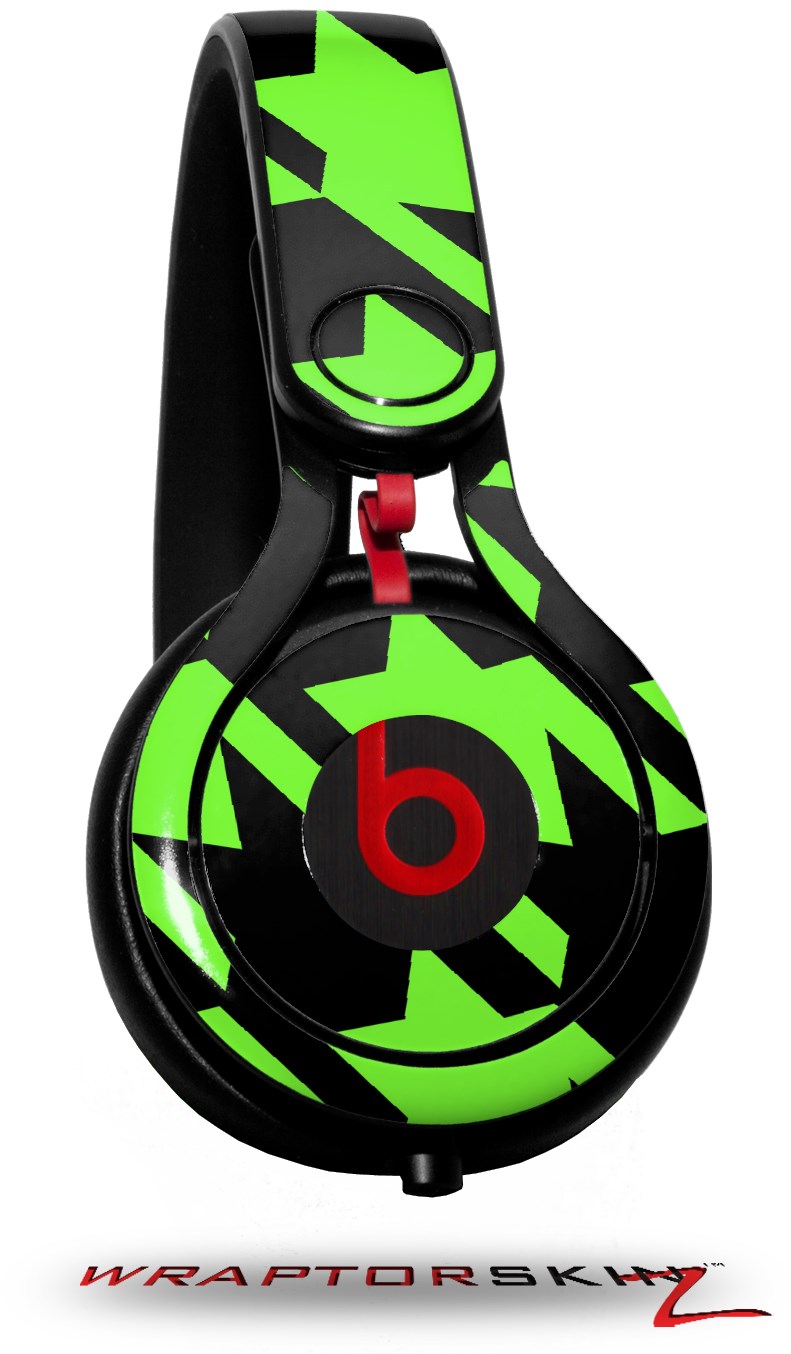 Beats for Beats by Dr. Dre Houndstooth Neon Lime Green on Black | WraptorSkinz