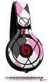 Skin Decal Wrap works with Beats Mixr Headphones Argyle Pink and Gray Skin Only (HEADPHONES NOT INCLUDED)