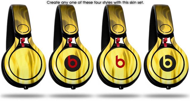 Beats Mixr Skins for Beats by Dr. Dre Metal Flames Chrome