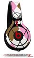Skin Decal Wrap works with Beats Mixr Headphones Argyle Pink and Brown Skin Only (HEADPHONES NOT INCLUDED)