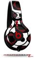 Skin Decal Wrap works with Beats Mixr Headphones Red And Black Squared Skin Only (HEADPHONES NOT INCLUDED)