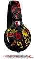 Skin Decal Wrap works with Beats Mixr Headphones Twisted Garden Red and Yellow Skin Only (HEADPHONES NOT INCLUDED)