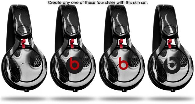 Beats Mixr Skins for Beats by Dr. Dre Metal Flames Chrome