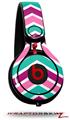 Skin Decal Wrap works with Beats Mixr Headphones Zig Zag Teal Pink Purple Skin Only (HEADPHONES NOT INCLUDED)
