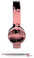 Big Kiss Lips Black on Pink Decal Style Skin (fits Sol Republic Tracks Headphones - HEADPHONES NOT INCLUDED) 