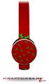 Christmas Holly Leaves on Red Decal Style Skin (fits Sol Republic Tracks Headphones - HEADPHONES NOT INCLUDED) 
