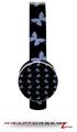 Pastel Butterflies Blue on Black Decal Style Skin (fits Sol Republic Tracks Headphones - HEADPHONES NOT INCLUDED) 