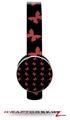 Pastel Butterflies Red on Black Decal Style Skin (fits Sol Republic Tracks Headphones - HEADPHONES NOT INCLUDED) 