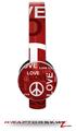 Love and Peace Red Decal Style Skin (fits Sol Republic Tracks Headphones - HEADPHONES NOT INCLUDED) 