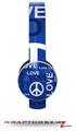 Love and Peace Blue Decal Style Skin (fits Sol Republic Tracks Headphones - HEADPHONES NOT INCLUDED) 
