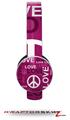 Love and Peace Hot Pink Decal Style Skin (fits Sol Republic Tracks Headphones - HEADPHONES NOT INCLUDED) 