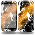 Halftone Splatter White Orange - Decal Style Skin (fits Samsung Galaxy S III S3)