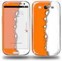 Ripped Colors Orange White - Decal Style Skin (fits Samsung Galaxy S III S3)
