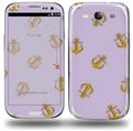 Anchors Away Lavender - Decal Style Skin (fits Samsung Galaxy S III S3)