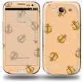 Anchors Away Peach - Decal Style Skin (fits Samsung Galaxy S III S3)