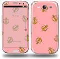 Anchors Away Pink - Decal Style Skin (fits Samsung Galaxy S III S3)