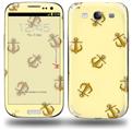 Anchors Away Yellow Sunshine - Decal Style Skin (fits Samsung Galaxy S III S3)