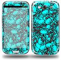 Scattered Skulls Neon Teal - Decal Style Skin (fits Samsung Galaxy S III S3)