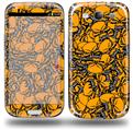 Scattered Skulls Orange - Decal Style Skin (fits Samsung Galaxy S III S3)