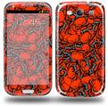 Scattered Skulls Red - Decal Style Skin (fits Samsung Galaxy S III S3)