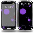 Lots of Dots Purple on Black - Decal Style Skin (fits Samsung Galaxy S III S3)