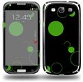 Lots of Dots Green on Black - Decal Style Skin (fits Samsung Galaxy S III S3)