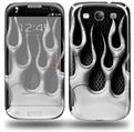 Metal Flames Chrome - Decal Style Skin (fits Samsung Galaxy S III S3)