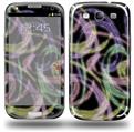 Neon Swoosh on Black - Decal Style Skin (fits Samsung Galaxy S III S3)