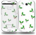Christmas Holly Leaves on White - Decal Style Skin (fits Samsung Galaxy S III S3)