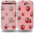 Strawberries on Pink - Decal Style Skin (fits Samsung Galaxy S III S3)