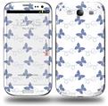 Pastel Butterflies Blue on White - Decal Style Skin (fits Samsung Galaxy S III S3)