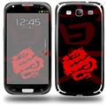 Oriental Dragon Red on Black - Decal Style Skin (fits Samsung Galaxy S III S3)