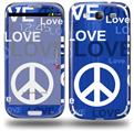 Love and Peace Blue - Decal Style Skin (fits Samsung Galaxy S III S3)
