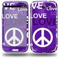Love and Peace Purple - Decal Style Skin (fits Samsung Galaxy S III S3)