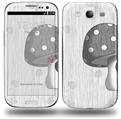 Mushrooms Gray - Decal Style Skin (fits Samsung Galaxy S III S3)