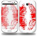 Big Kiss Red Lips on White - Decal Style Skin (fits Samsung Galaxy S III S3)
