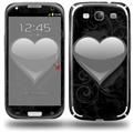 Glass Heart Grunge Gray - Decal Style Skin (fits Samsung Galaxy S III S3)