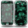 Skulls Confetti Seafoam Green - Decal Style Skin (fits Samsung Galaxy S III S3)