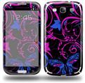 Twisted Garden Hot Pink and Blue - Decal Style Skin (fits Samsung Galaxy S III S3)