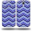 Zig Zag Blues - Decal Style Skin (fits Samsung Galaxy S IV S4)