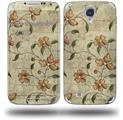 Flowers and Berries Orange - Decal Style Skin (fits Samsung Galaxy S IV S4)