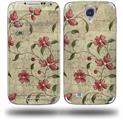 Flowers and Berries Red - Decal Style Skin (fits Samsung Galaxy S IV S4)