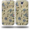 Flowers and Berries Blue - Decal Style Skin (fits Samsung Galaxy S IV S4)